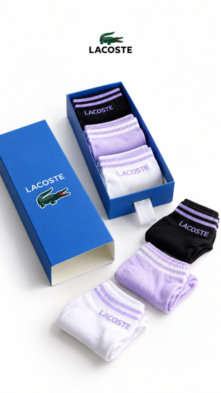 جرابات LACOSTE - ٦ ازواج  / شامل علبة الشركة